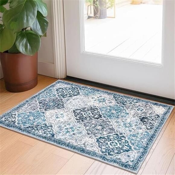 2x3 Small Area Rug, Moroccan Entryway Rugs Indoor Vintage Washable Rug Non-Slip - Picture 7 of 7
